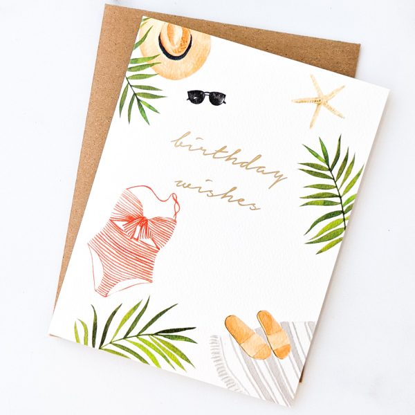 Beachy Birthday Wishes Card Discount