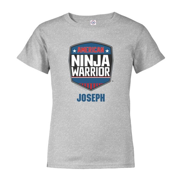 Personalized American Ninja Warrior Logo Kids Short Sleeve T-Shirt Online now - Image 2