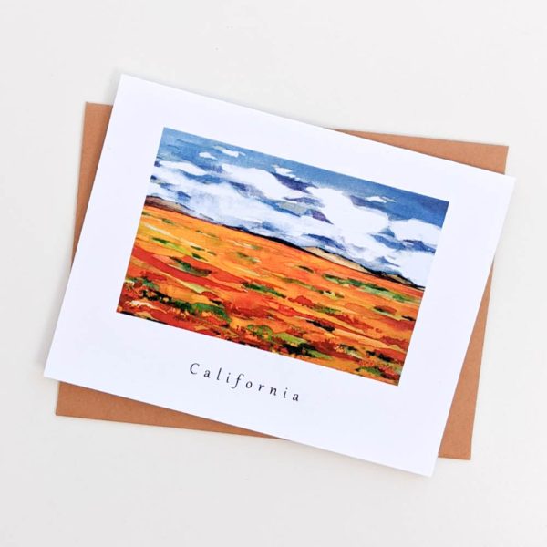 California Poppy Field Note Card Fashion