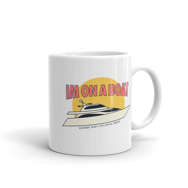 Saturday Night Live I m on a Boat White Mug Sale - Image 5