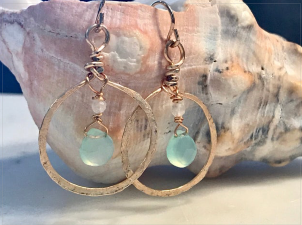 Beach Girl Chalcedony Earrings Sale - Image 2