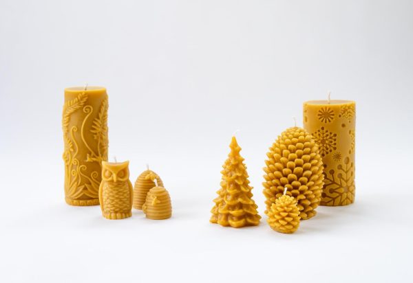 Snowflake Beeswax Candle Pillar Discount - Image 2