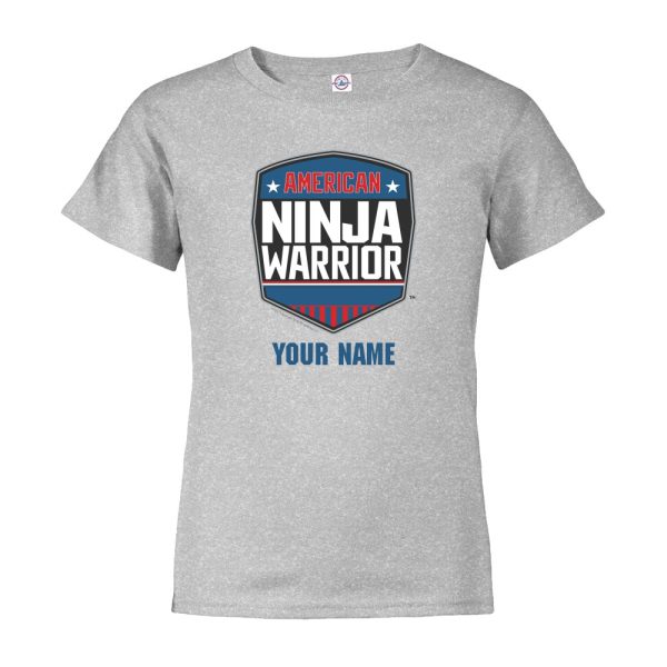 Personalized American Ninja Warrior Logo Kids Short Sleeve T-Shirt Online now