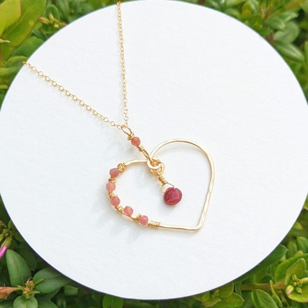 Pretty in Pink Heart Necklace Online Sale